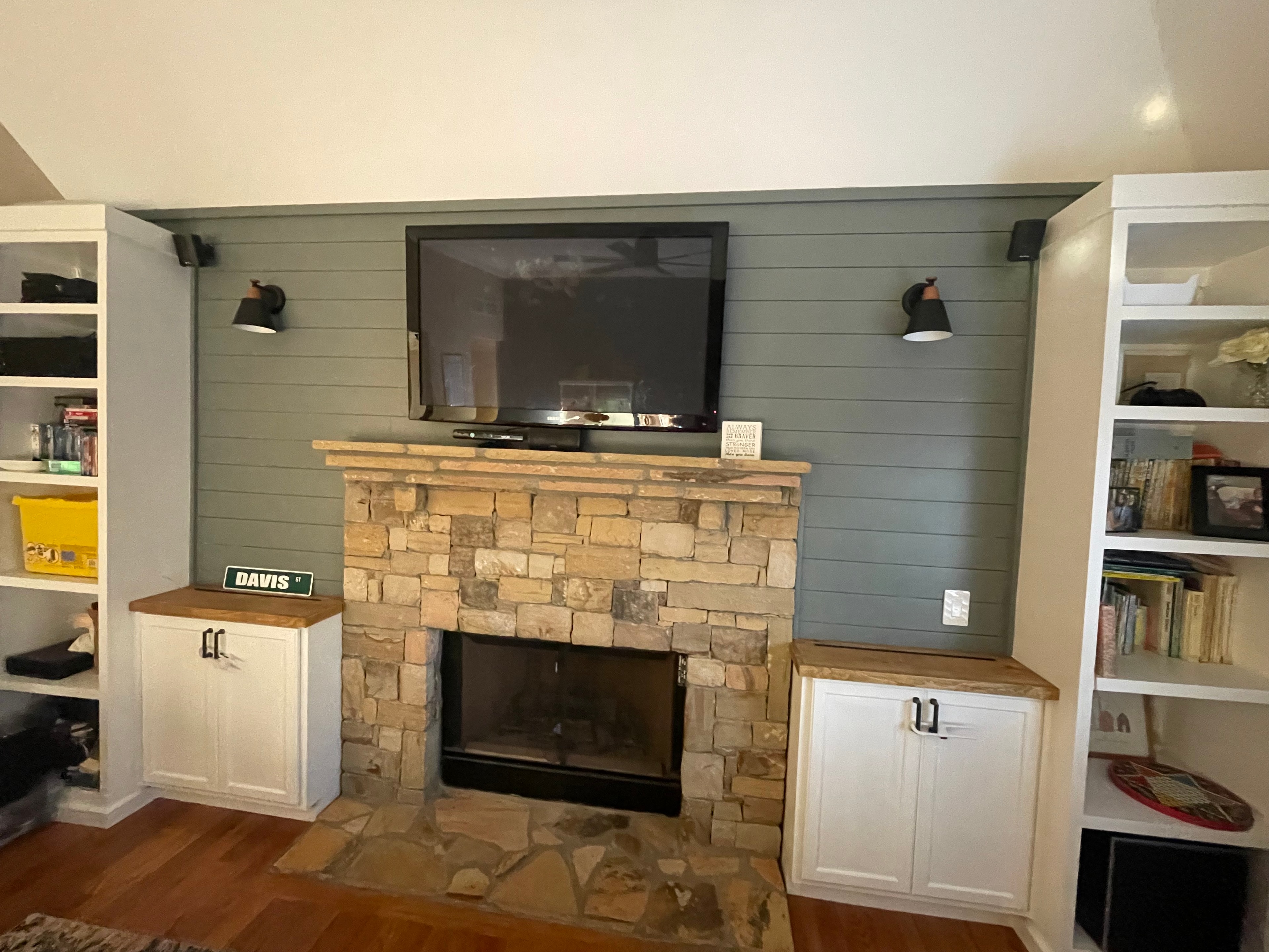 Media and Book Shelf Wall Unit