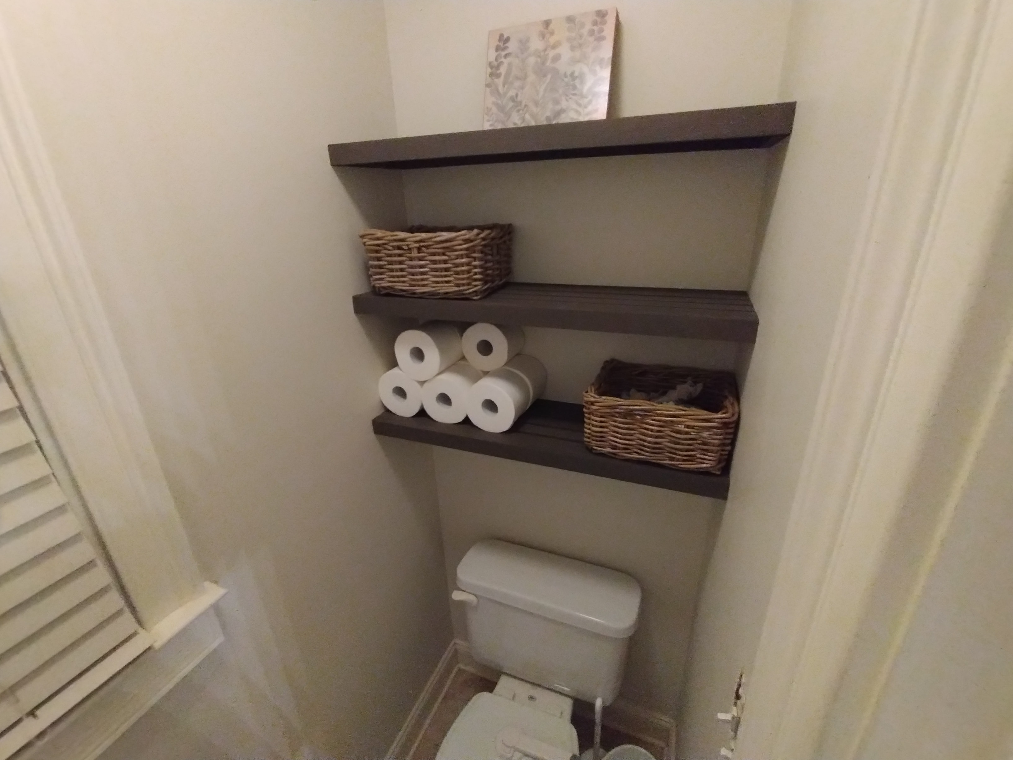 Simple Lavatory Room Shelves